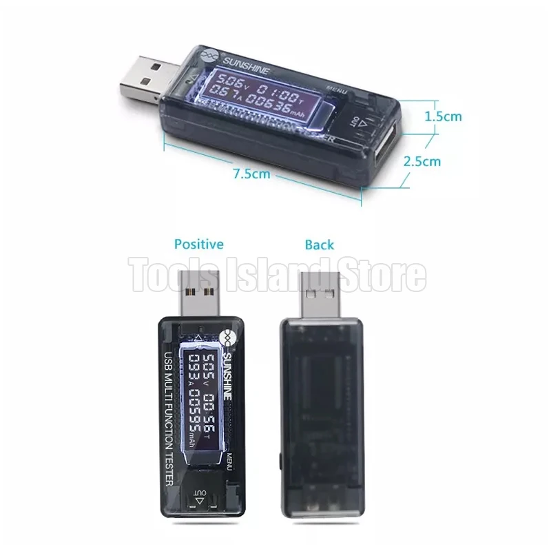 SUNSHINE USB цифровой тестер напряжения зарядное устройство измеритель емкости