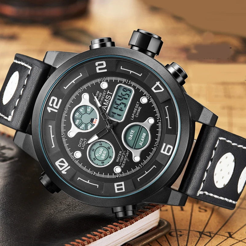 Часы AMST мужские спортивные водонепроницаемые цифровые светодиодный|Мужские