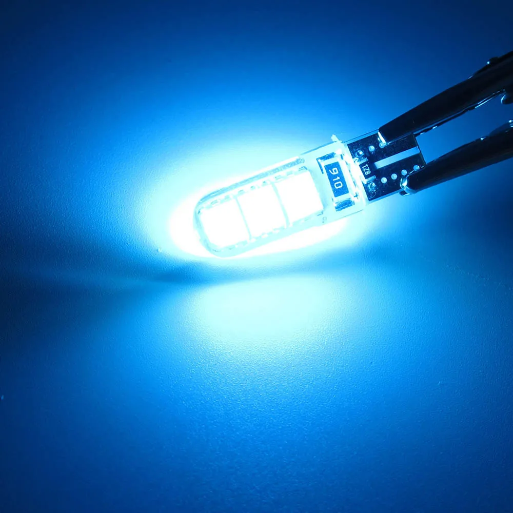 T10 W5W 6 SMD 5050 силиконовая оболочка светодиодные лампы Canbus DC 12V Автомобильные