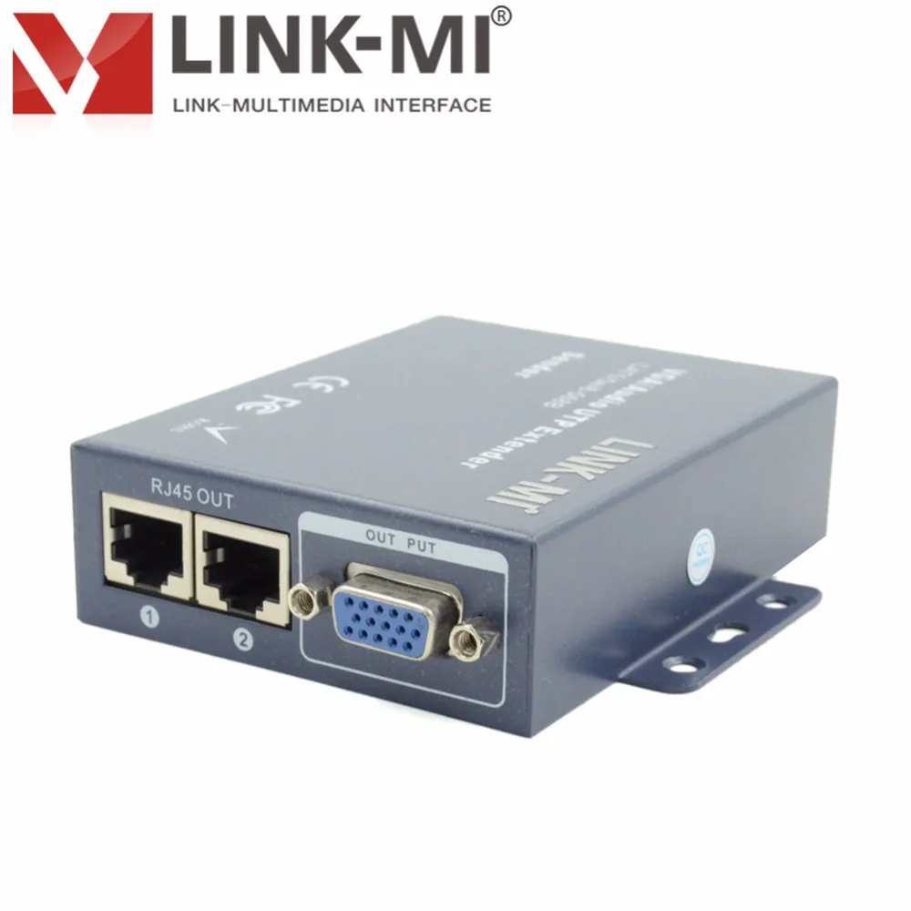 LINK MI 2 канала 1080P VGA Видео Аудио передатчик по UTP RJ45 кабель 1x2 сплиттер с 2x100 м