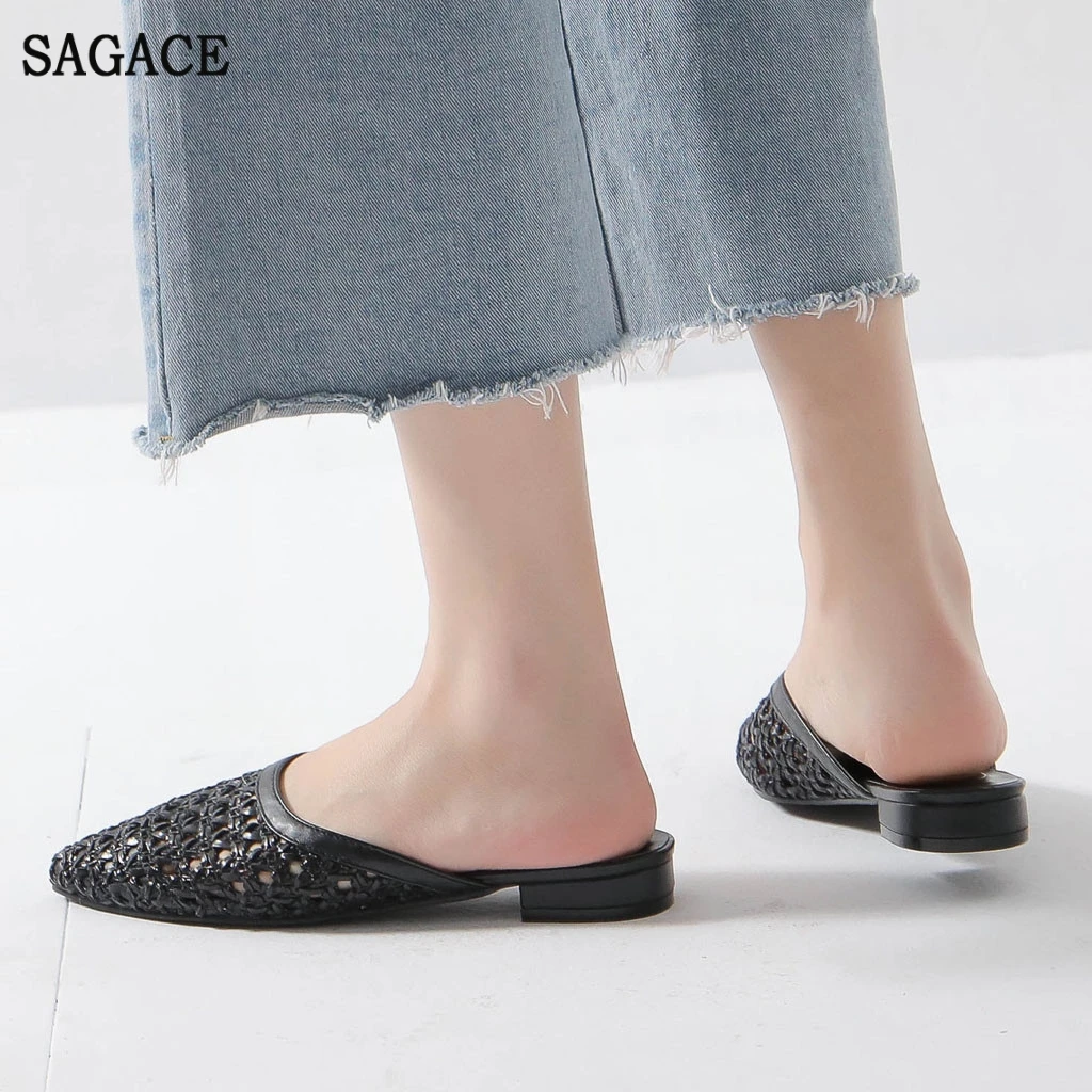 SAGACE/женские модные шлепанцы на высоком каблуке прозрачные босоножки простая