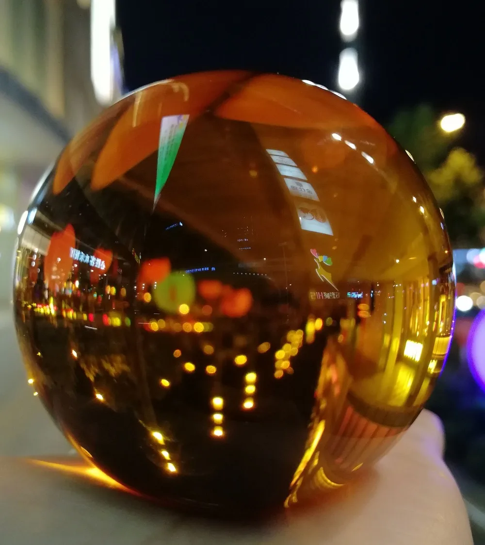 LACALOVE 80mm Nice Amber Rare Quartz Crystal Ball Magic Sphere Fengshui Glass Lucky Crafts For Home Office Decoration Gifts | Дом и сад