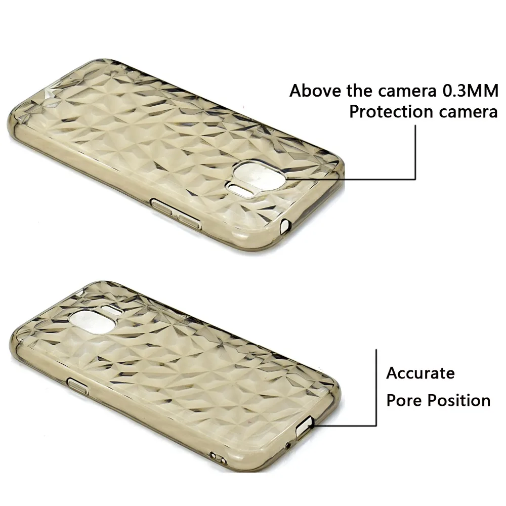 For Samsung J2pro 2018 case 3D Diamond pattern soft TPU silicone Transparent for J2 pro shockproof shell back cover |