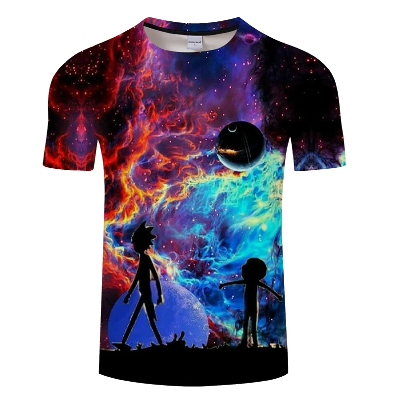 Printed t shirts Rick and Morty tshirt 3D t-shirt Mens Tee Funny Tops Black Short Sleeve Fashion Camiseta Drop ship ZOOTOPBEAR