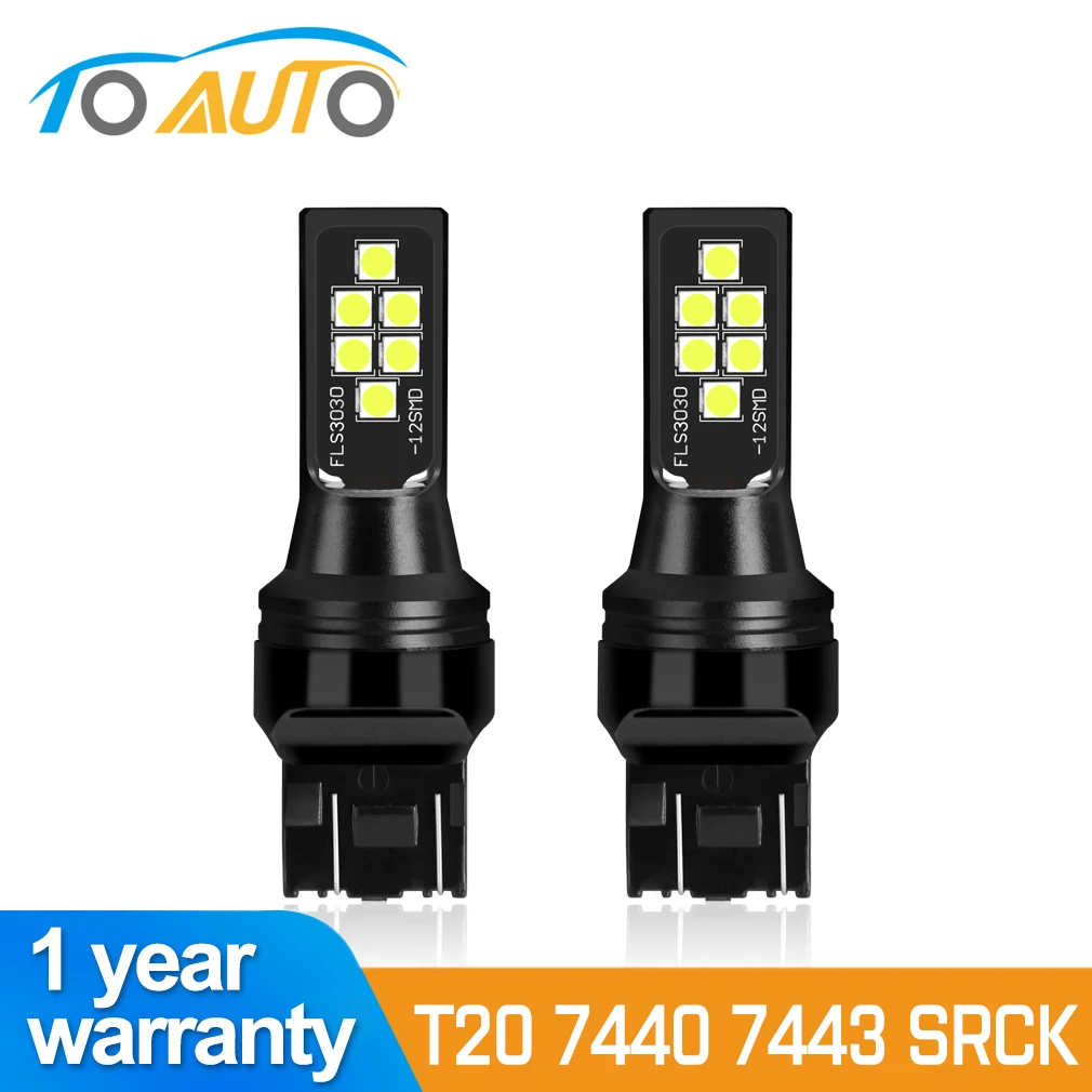 2 шт. Автомобильные светодиодные лампы T20 W21W WY21W W21/5W 7440 7443 SRCK|Сигнальная лампа| |