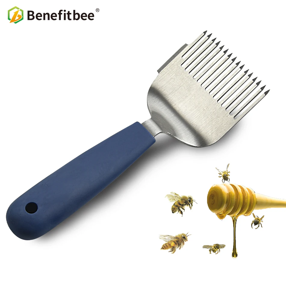 Бренд Benefitbee, вилка из нержавеющей стали для разворачивания, вилки для меда, пчела, инструменты, силиконовая ручка, скребок для пчеловодов, оборудование для пчеловодов
