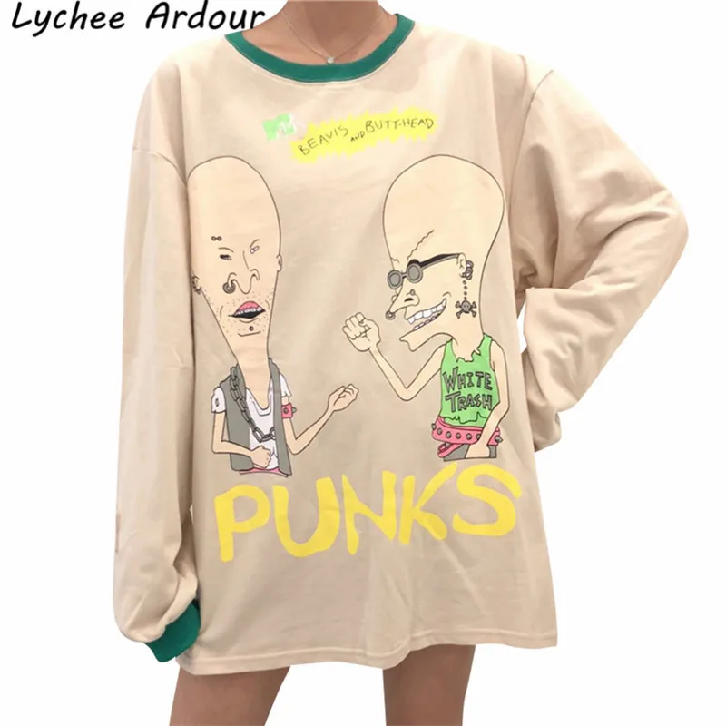 Lychee Ardour толстовка с надписью и героями мультфильмов Женский пуловер длинными