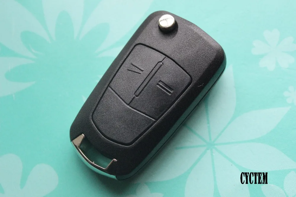 CYCTEM Uncut 2 Buttons Flip Folding Remote Key Shell Fob Case Blank Cover With Battery Clip HU100 Blade Fit For Opel | Автомобили и