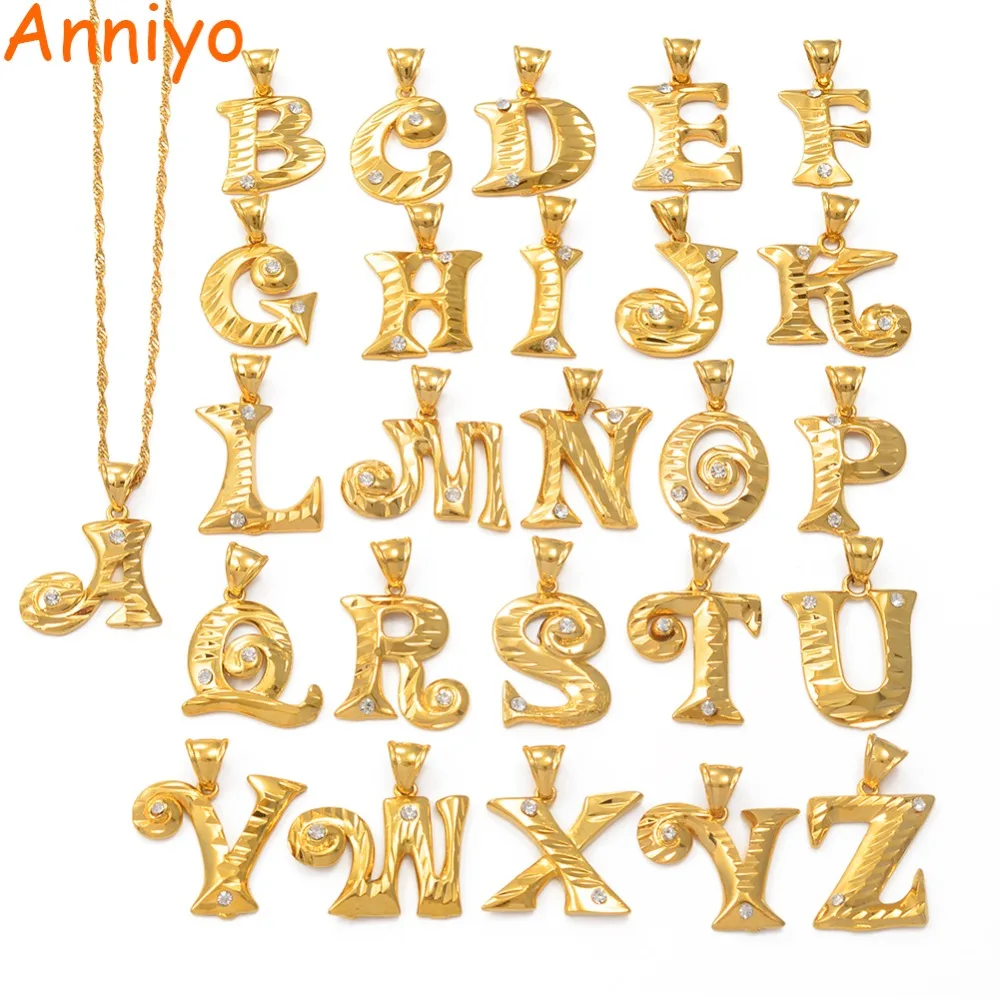 Ожерелье с буквами Anniyo для женщин/девушек подвеска английского инициала