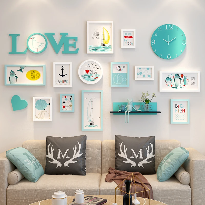 Фоторамка Love Collage набор из 12 шт. фоторамки + часы полка буквы настенный держатель
