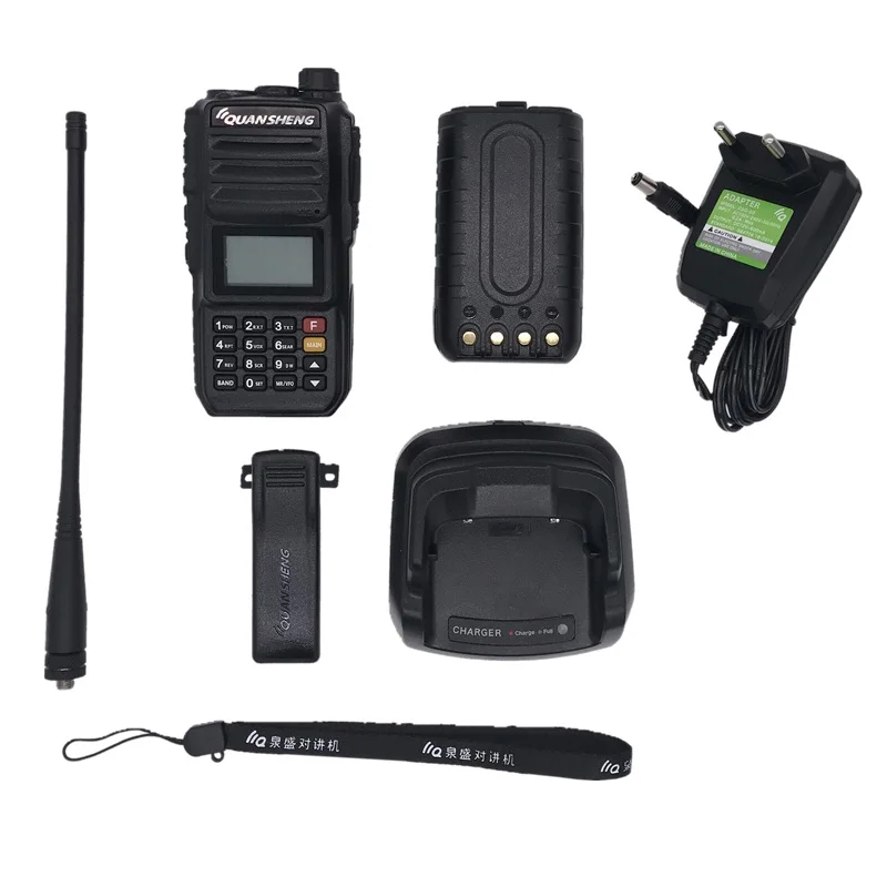 10 Вт QUANSHENG TG UV2 PLUS Walkie Talkie км высокомощный CB Ham радиосканер VHF UHF Police 350 390 МГц Baofeng