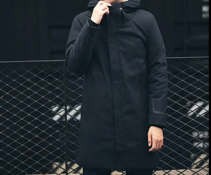 

S-3XL Hot 2019 Winter Men's New Fashion Hooded in the long paragraph thickening large temperature warm casual coat