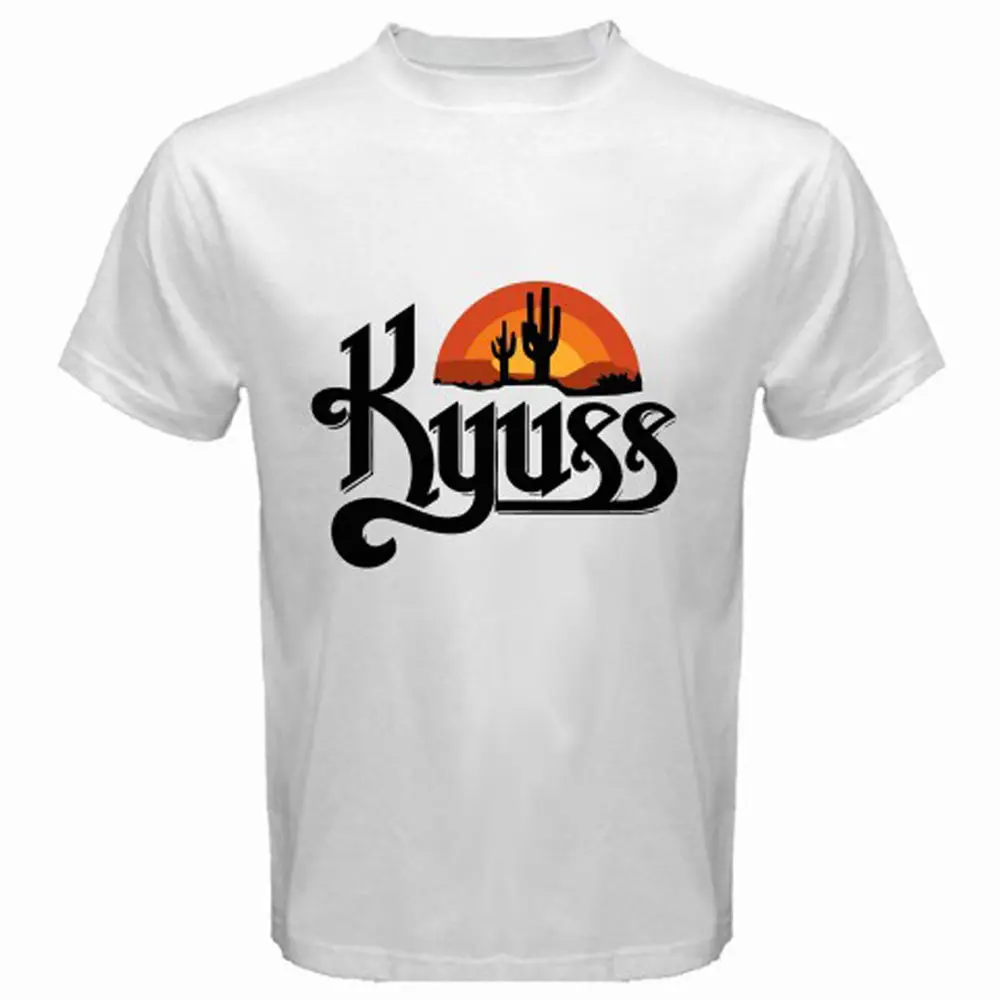 Новый Kyuss логотип из металла рок группа музыка Для мужчин белая футболка Размеры