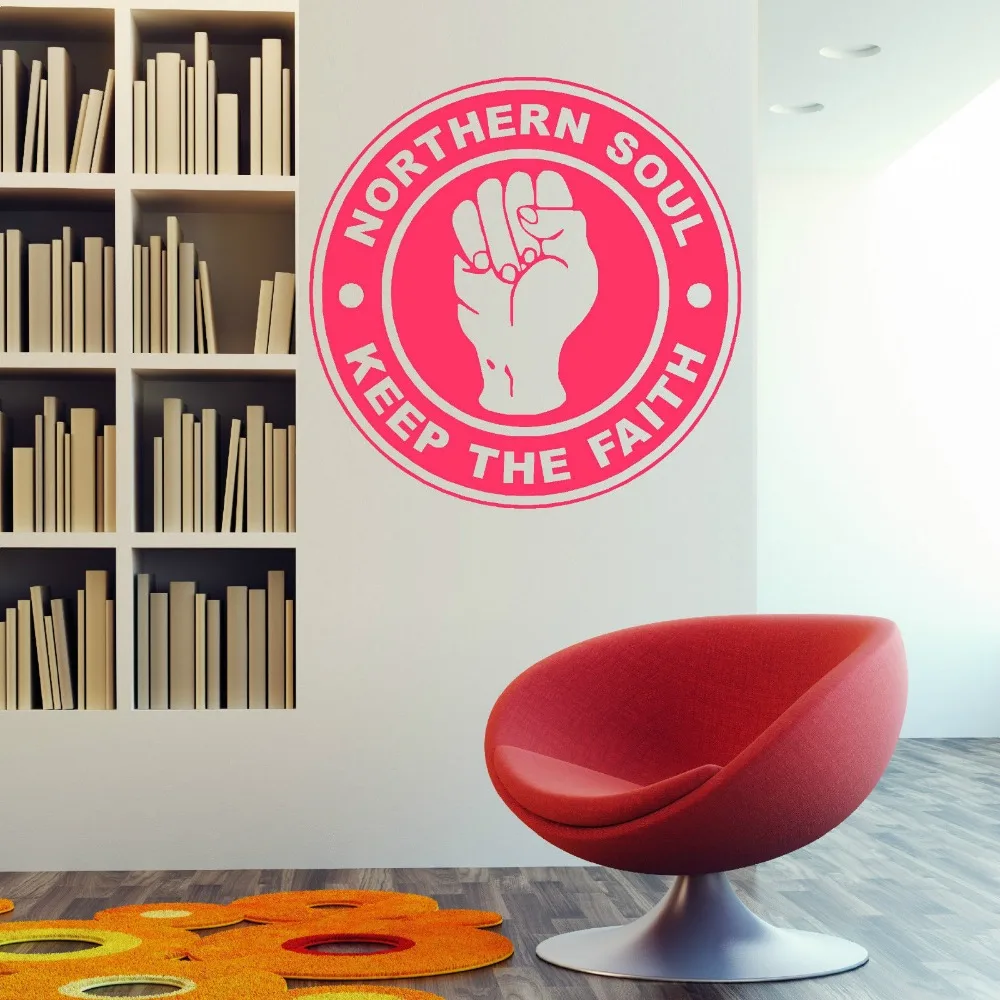 NORTHERN SOUL KEEP THE FAITH LOGO Vinyl wall art sticker Home decor Bedroom Living Room Wall Decals Mural Wallpaper D354 | Дом и сад