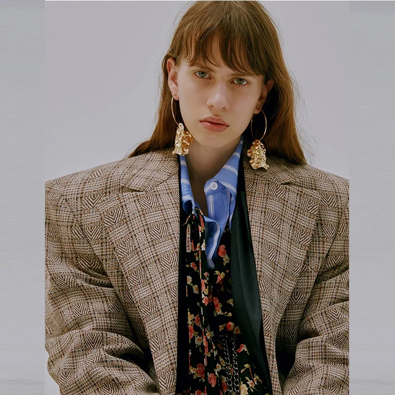 HaveFlowery Original Abstract Irregular Metal Girl Drop Earrings Personality Super Cool Long Eardrop Party Ear Jewelry B14 | Украшения и