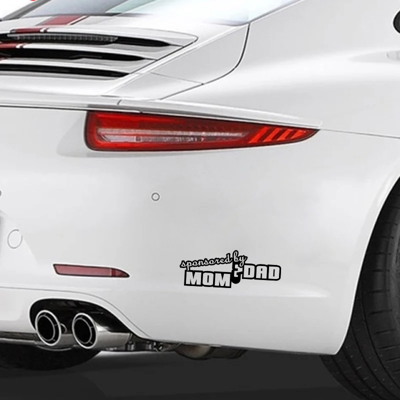 QYPF 16.2CM*6CM Fashion NOT SPONSORED BY MOM &amp DAD Black Silver Vinyl Decal Car Sticker Decoration C15-2514 | Автомобили и