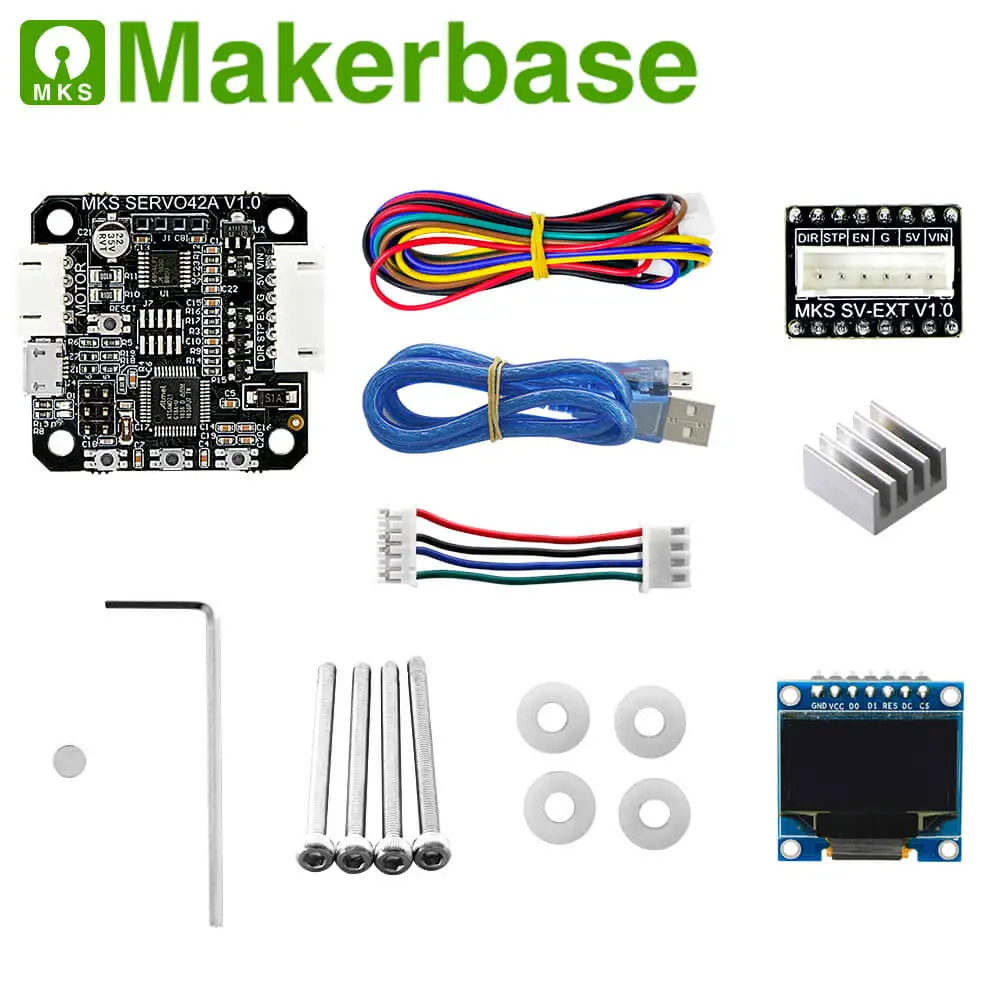 PCBA(With OLED) 3d принтер Закрытая петля шаговый двигатель NEMA17 MKS SERVO42 разработан Makerbase, который предотвращает потерю шагов - Цвет: PCBA(With OLED)