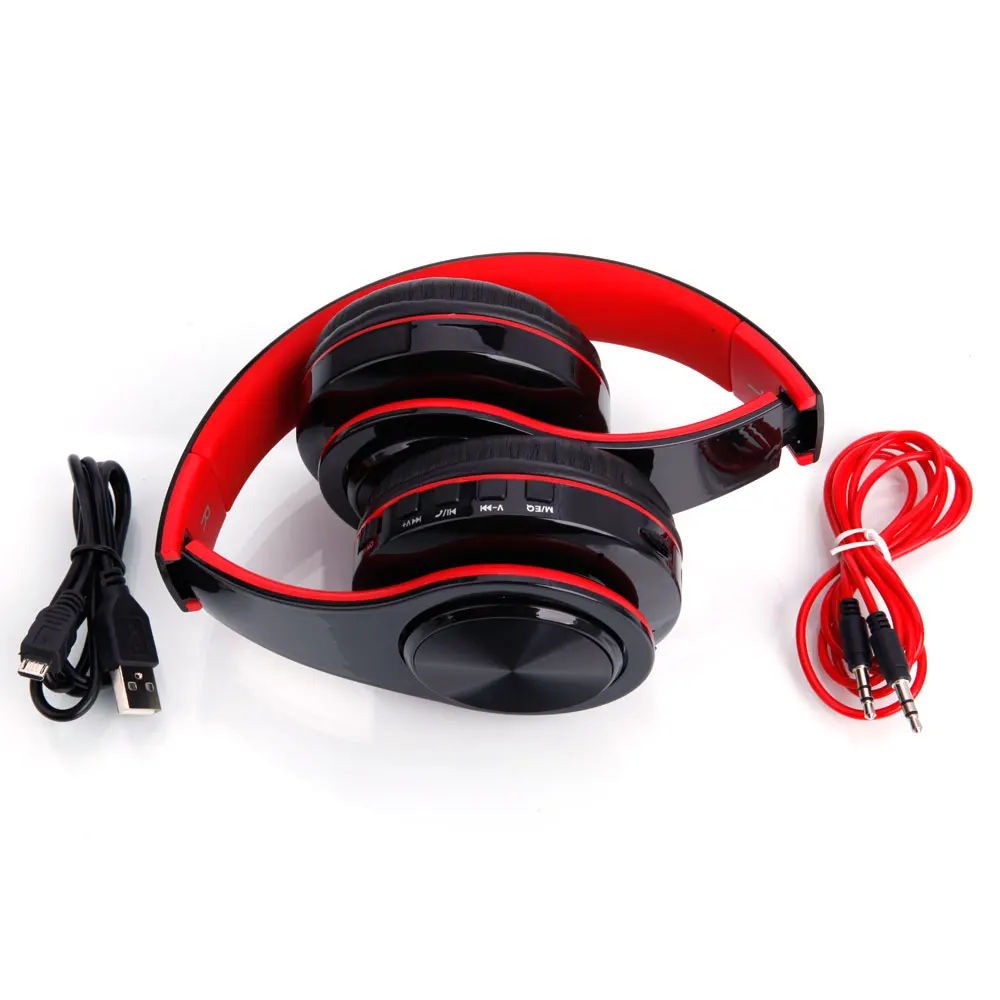 

HY-812 Fold Wireless Head Wear Type Bluetooth V3.0 EDR Stereo Sport Bluetooth Headset Black & Red