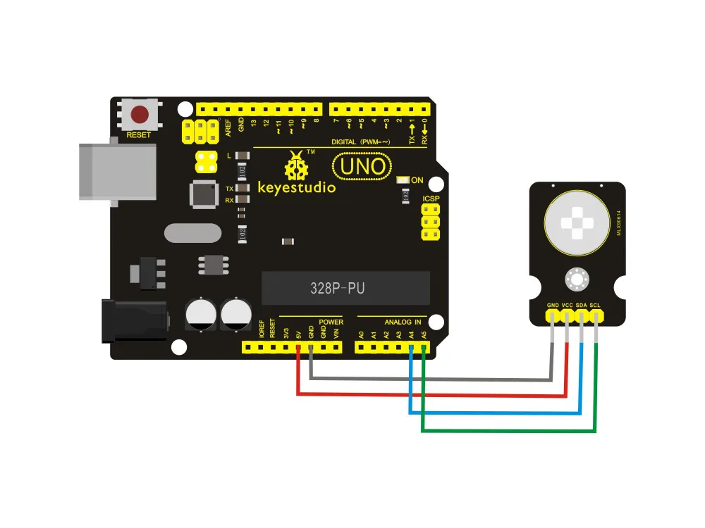 Keyestudio MLX90614 бесконтактный инфракрасный датчик температуры GY-906 для Arduino/IIC порта