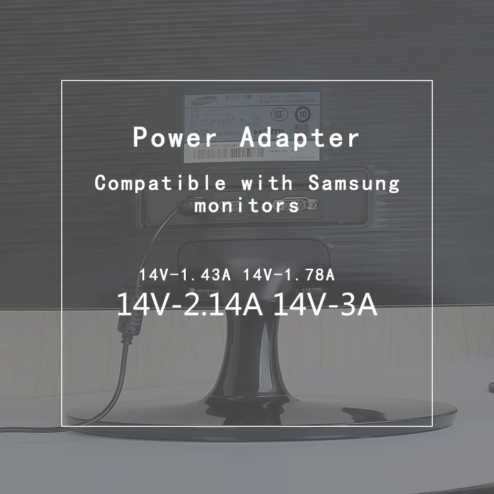 14 В 2.14a Адаптеры питания для Samsung ЖК-дисплей светодиодный Мониторы s22b360hw s22a330bw