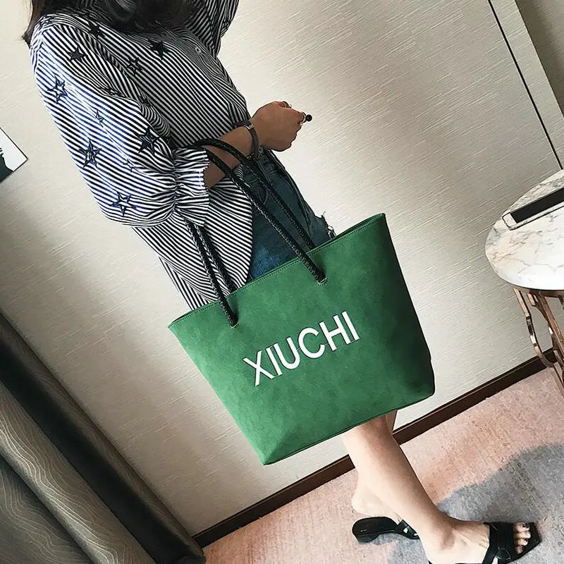 

Новинка 2019, простая сумка через плечо, корейская мода, Большая вместительная сумка-тоут, женская большая сумка