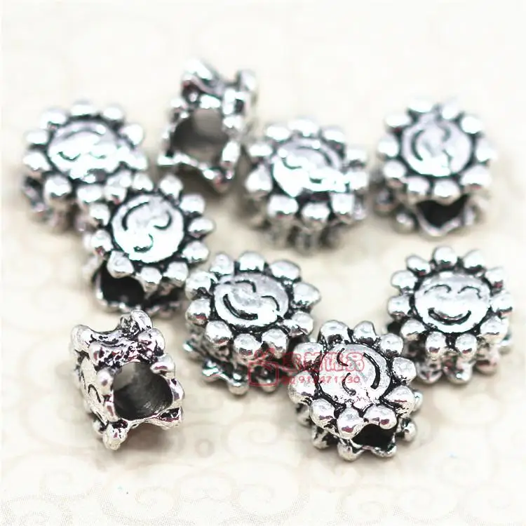 100 шт. смешанный дизайн тибетский с серебряным покрытием бисера Fit Подвески