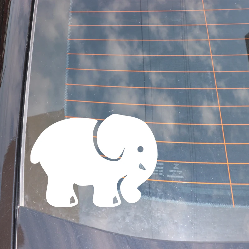 

YJZT 15.7CM*11.5CM Cartoon Little Elephant Cute Decor Car Sticker Bumper Vinyl Decal Black/Silver C4-1603
