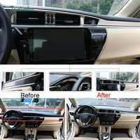 tonlinker cover stickers for toyota corolla 2014 18 car styling 3 pcs stainless steel center dashboard interior cover stickers
