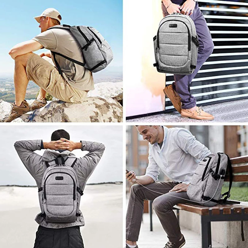 портфель ранец Школьный рюкзак с usb зарядкой антивор для ноутбука мужской