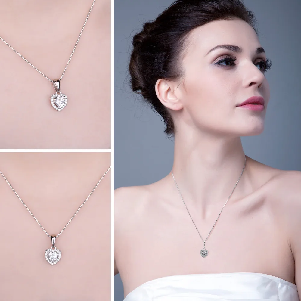 Jewelrypalace сердце любовь 0.6ct Solitaire Подвеска для Для женщин 925 стерлингов Серебряные
