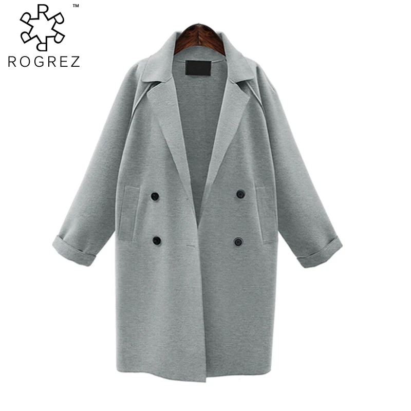 ROGREZ черный коричневый хаки высокое уличное свободное отложной воротник женские