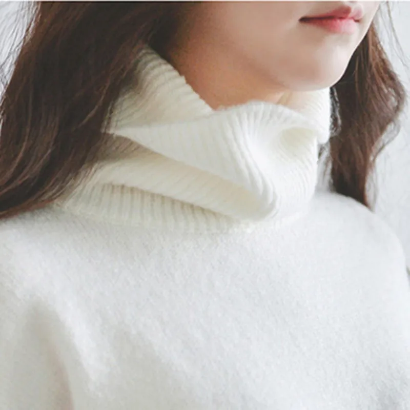 21Club Thick section Turtleneck Sweater 2017 New Autumn Winter Loose Pllouvers Tops Plus Size Famous Brand Women White Sweaters | Женская
