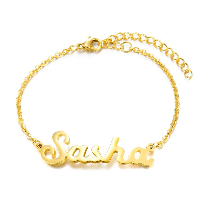 Персонализированные золотые именные браслеты подвески ручной работы Женские
