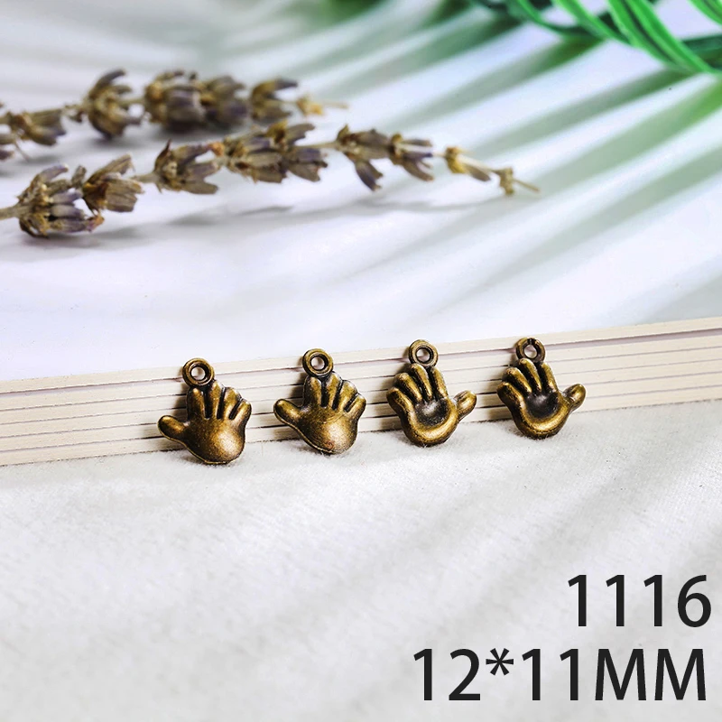 

12*11mm 15pcs Hand Alloy Pendant For Diy Jewelry Making 2 Colors Antique Silver Antique Bronze No.1116