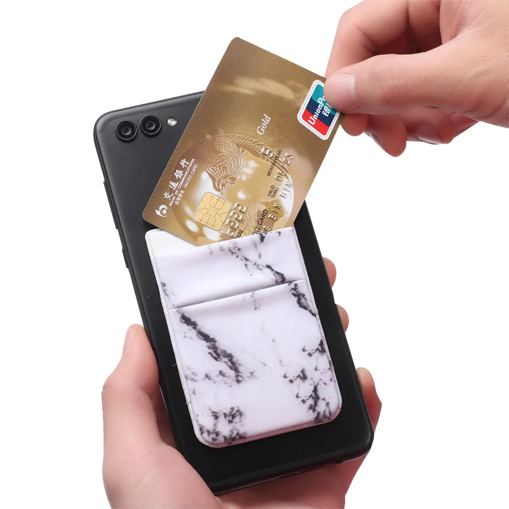 

Elastic Mobile Phone Wallet Credit ID Card Holder Adhesive Pocket Sticker Lycra Pocket Card Holder Universal Cellphone Accessory