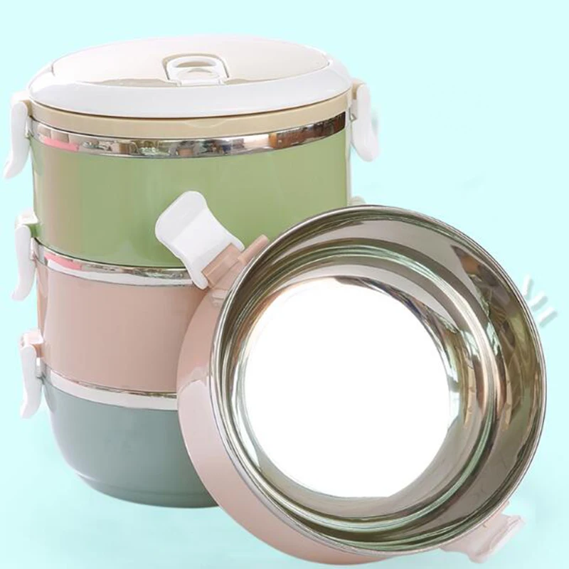 Stainless Steel dinnerware Sets Portable instant noodles bowl Food Thermo Lunch boxs Kids family Thermal box lunch supplies | Дом и сад