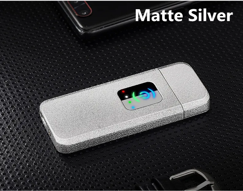 Новая USB Зажигалка перезаряжаемая Электронная зажигалка светодиоды на батарейках дисплей Winderproof беспламенная двухсторонняя сигарная плазма