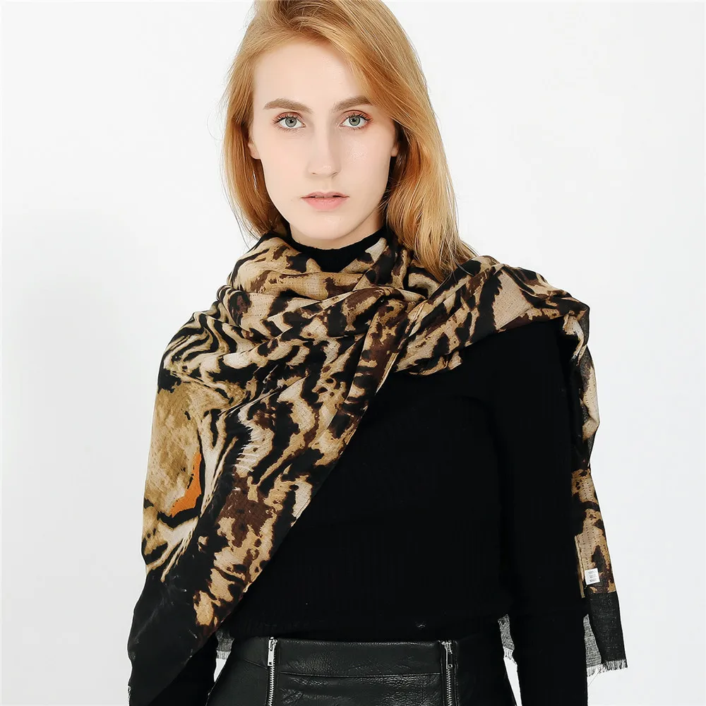 Европейская и американская мода осень зима новый принт тигра Леопардовый хлопок