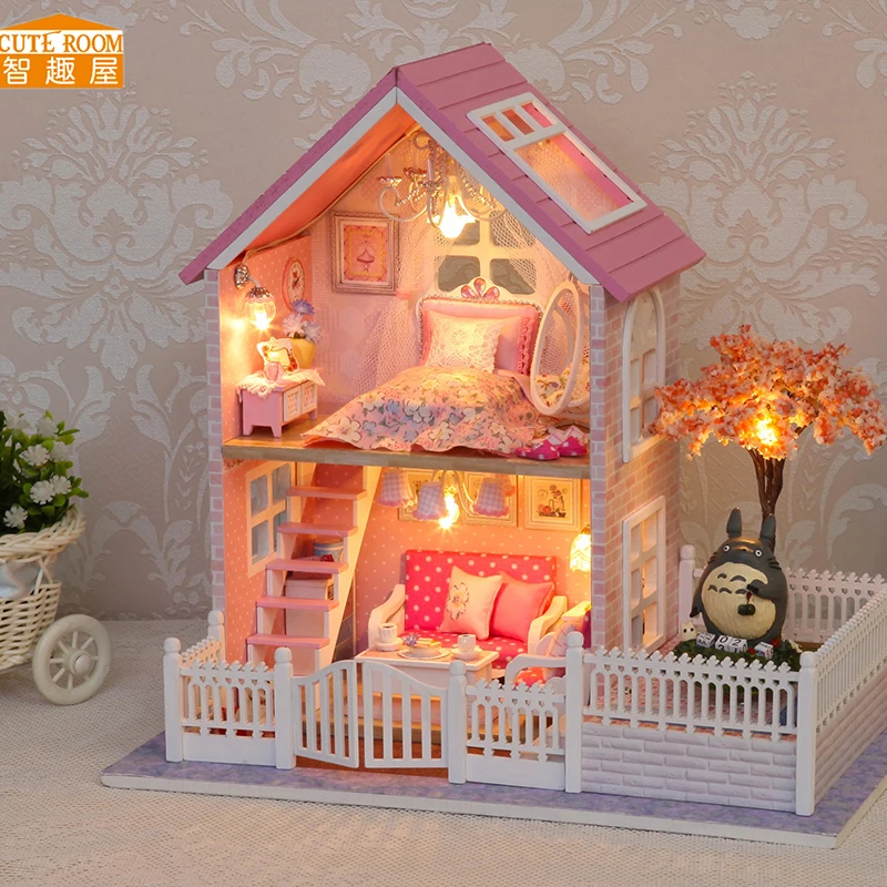 Сборный DIY строительный миниатюрный кукольный домик миниатюрные игрушки для