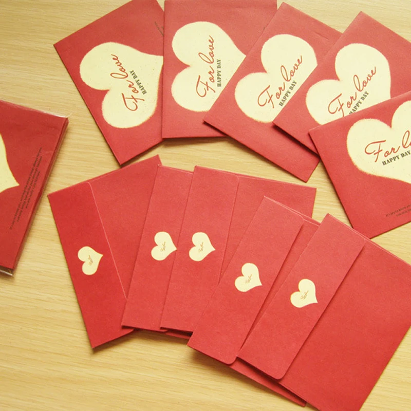 10 шт./компл. свадебные приглашения конверт любовь маленький цвет ed жемчуг пустой