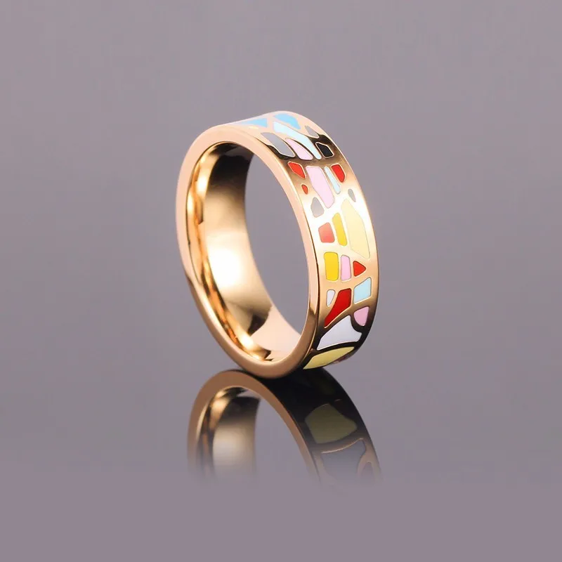 R & X для женщин влюбленных Кольцо ювелирные украшения Fine вечерние Y Bijoux Femme эмаль