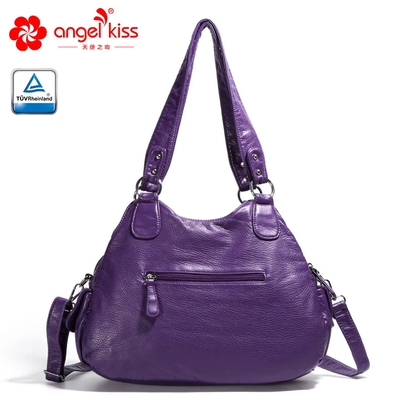 Женская сумка из искусственной кожи Angelkiss модная однотонная на плечо с ручками