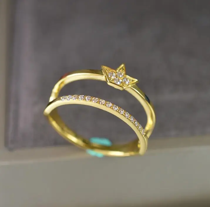 Hot sale Pure AU750 Yellow Gold Crown Cubin Zirconia Ring 2.4g size US 7 | Украшения и аксессуары