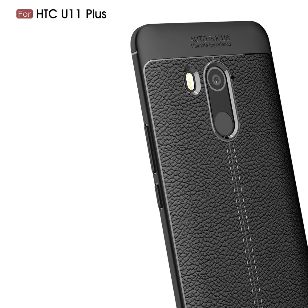 Мягкий чехол для телефона из ТПУ BEFOSSON HTC U11 plus кожаный с зернистой текстурой личи |