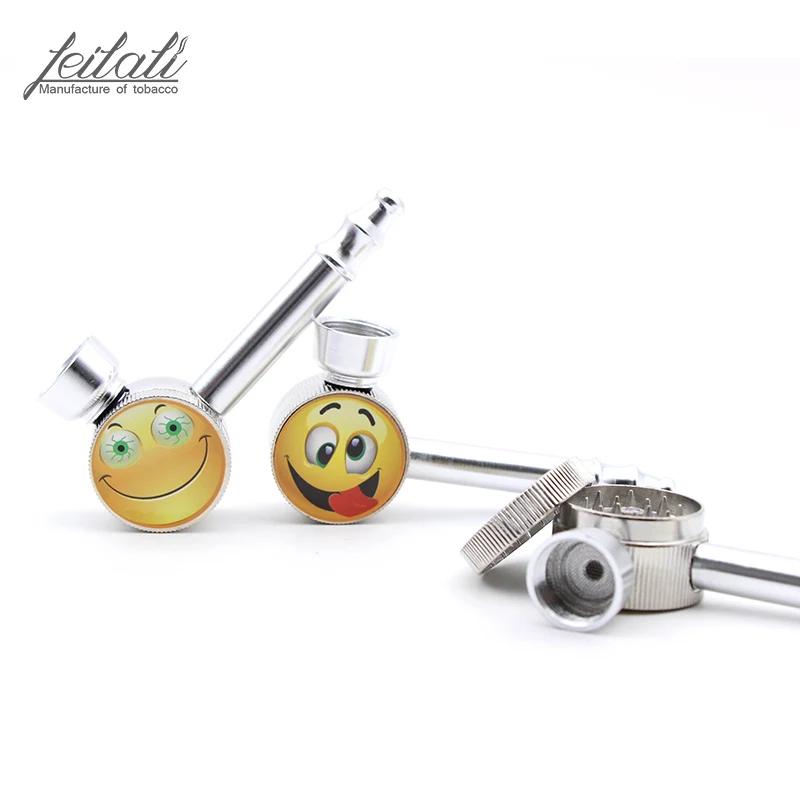 

New metal fun tobacco pipe, fashionable personality and creative dual use tobacco grinder