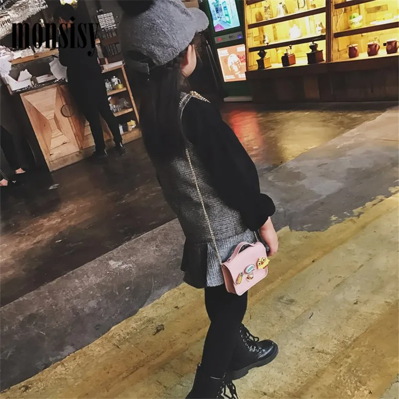 Monsisy Модные детская сумка для девочки маленькая курица ананас игрушка-бейдж