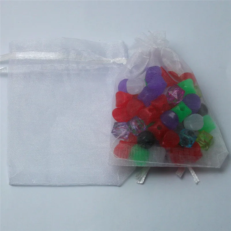White 7x9 см 10 шт./пакет мешки из органзы Свадебные мешки милый Подарочный пакет 16 Цвета выбор Ювелирная упаковка прозрачная Сетчатая Сумка - Цвет: White