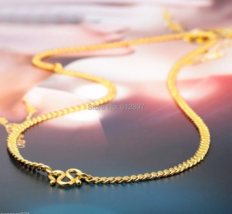 

Hot sale Pure 24K Yellow Gold Necklace / Boss Curb Necklace / 8.25g