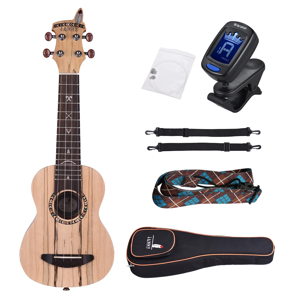 Ammoon 21 &quotАкустическая деревянная сопрано укулеле Ukelele Uke Spalted углеродная нить из