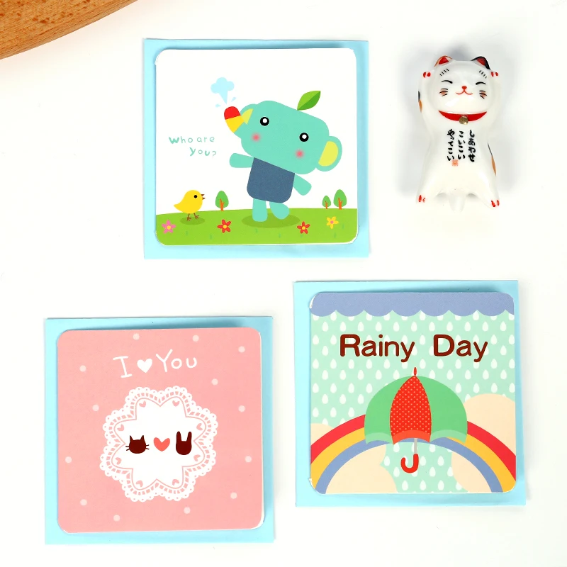 168 шт./лот мини открытки на день рождения с конвертом поздравительные